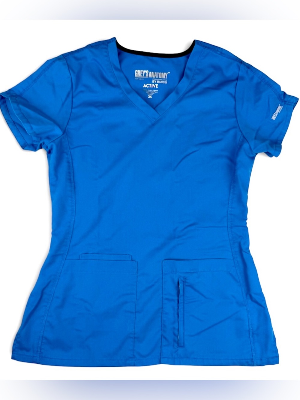 Grey's Anatomy Royal Blue V-Neck Short Sleeve Scrub Top XS